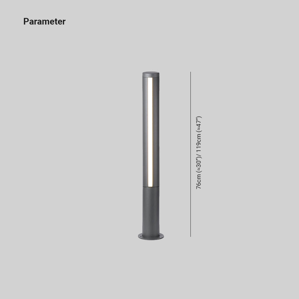 Ray Column Double Light Strip Outdoor Path Light, Black - Neutralighting