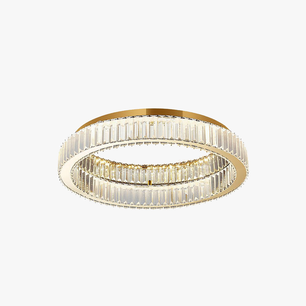 Kristy Modern Art Deco Circular Crystal Flush Mount Ceiling Light Gold - Neutralighting