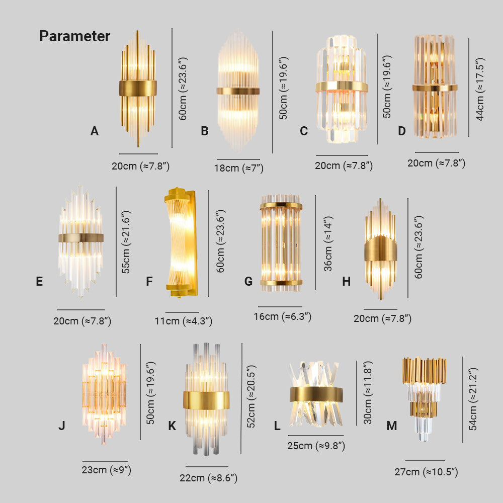 Kristy Luxury Gold Crystal Bedroom Bedside Wall Lamp - Neutralighting