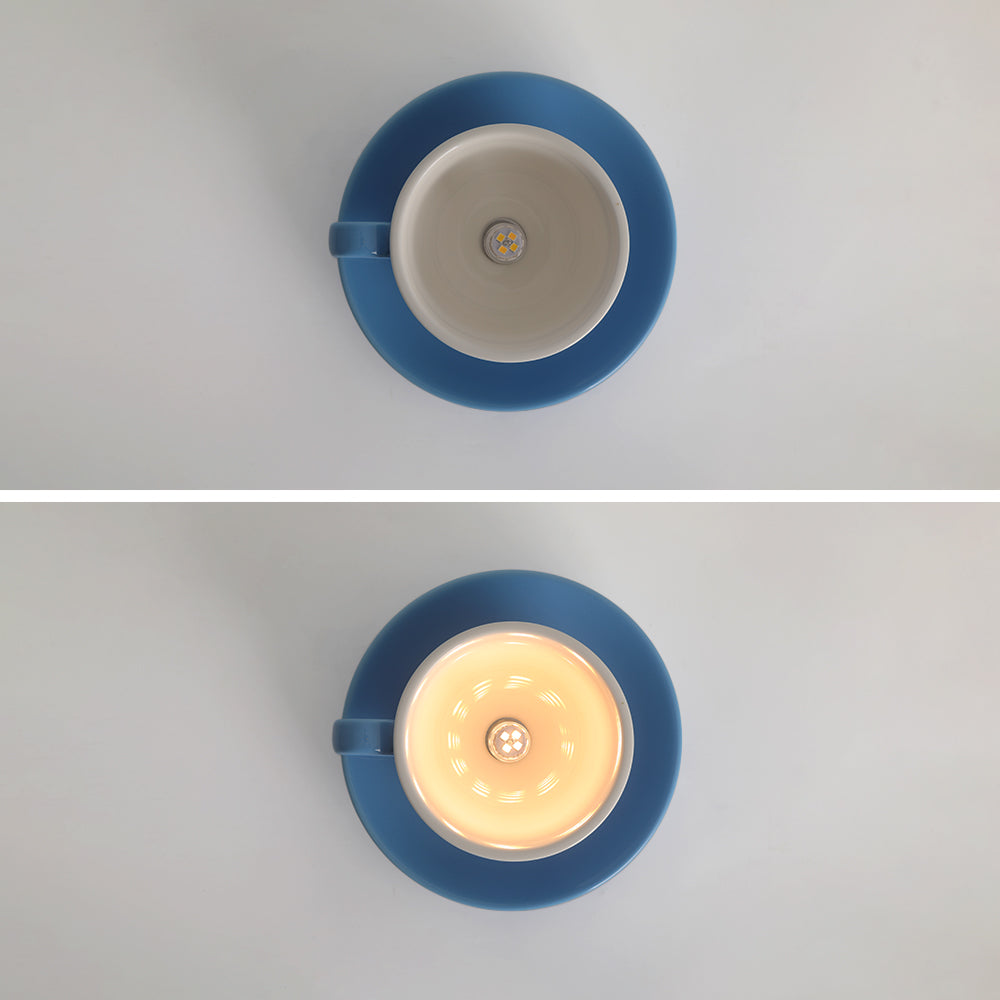 Aria Modern Coffee Cups Ceramic Flush Ceiling Lighting - Neutralighting