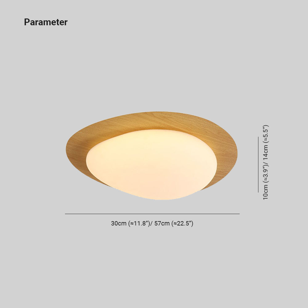 Arisha Flush Mount Ceiling Light Modern, Metal, Walnut/Natural - Neutralighting