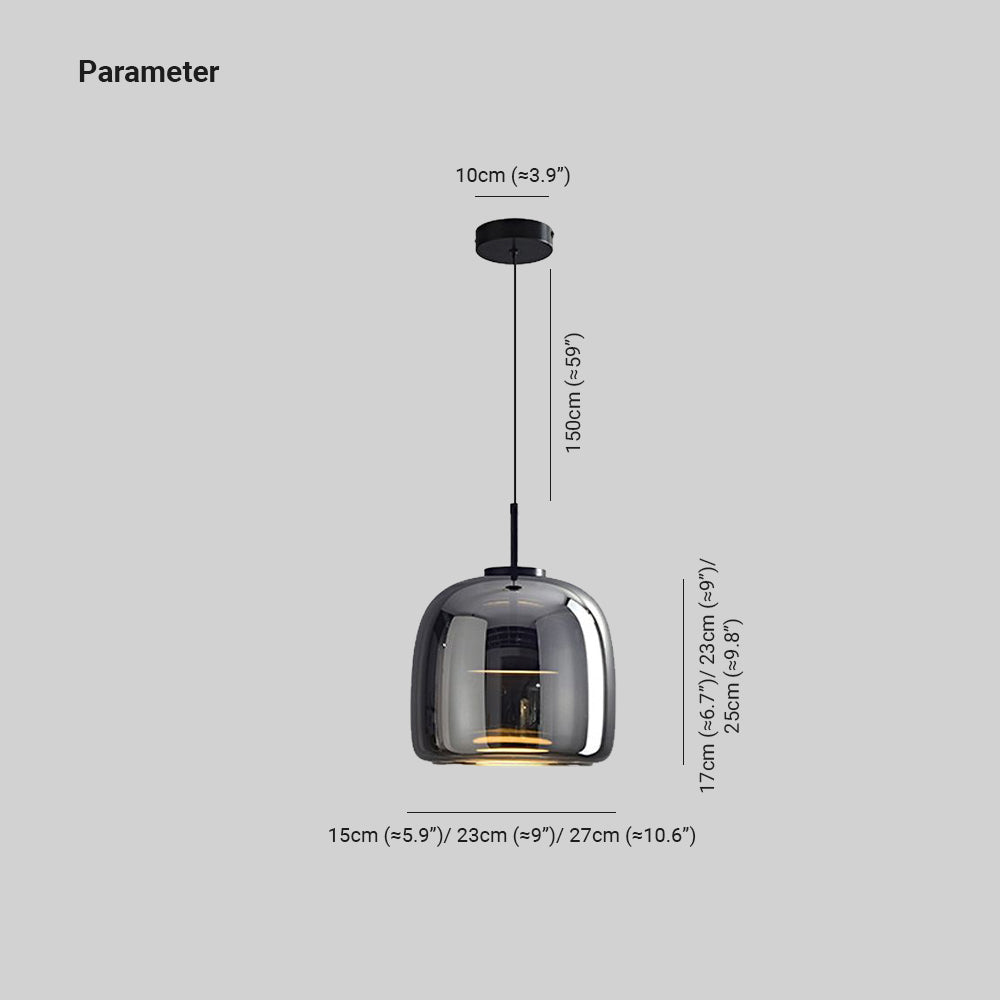 June Minimalist Pendant Light Glass Smoke Gray - Neutralighting