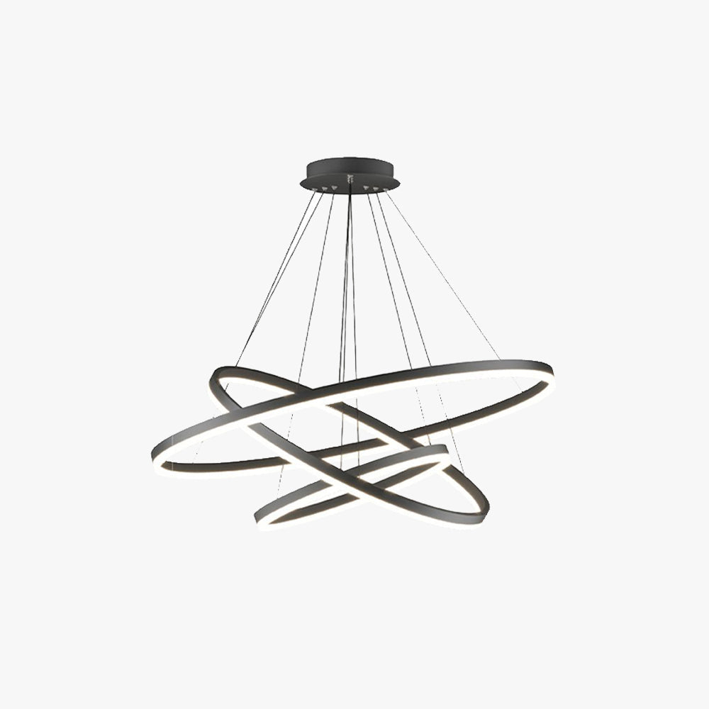 Arisha 3-Rings Black Black Modern Pendant Light - Neutralighting