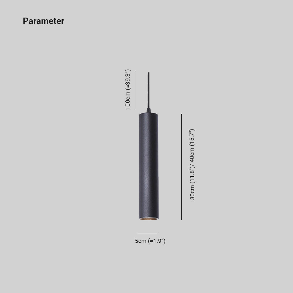 Yore Modern Cylinder Shape Linear Pendant Light Black Metal - Neutralighting