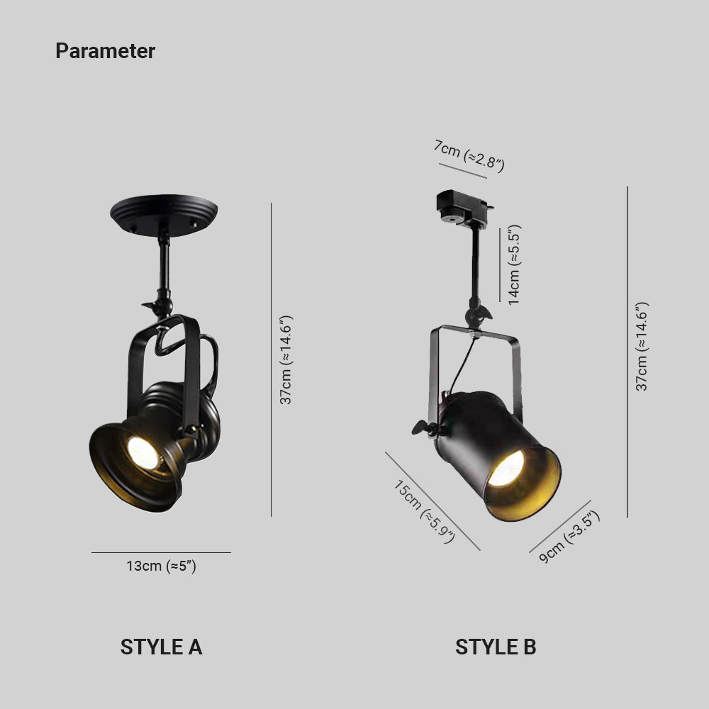 Alessio Industrial Style Rotatable Semi-Flush Mount Ceiling Light - Neutralighting