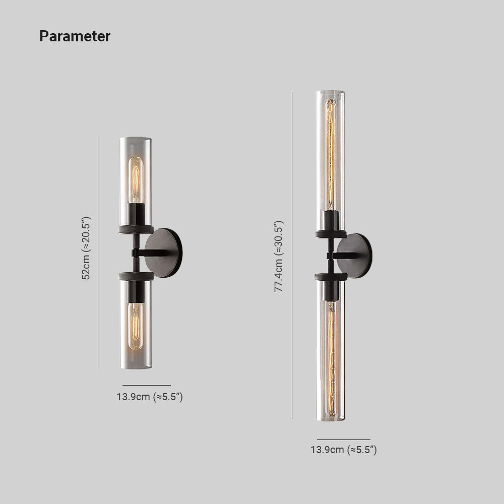 Arisha Modern Cylindrical Metal Led Wall Lamp, Black/Copper - Neutralighting