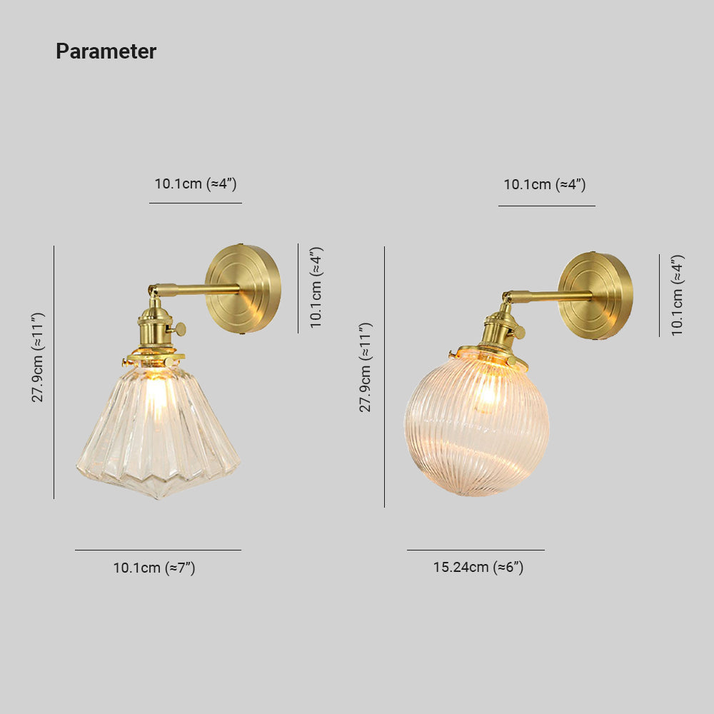 Valentina Luxury Globe/Flower Glass Vanity Wall Lamp, Gold, Bedroom - Neutralighting