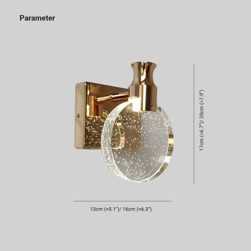 Kristy Modern Round Crystal Vanity Wall Lamp, Gold/Chrome - Neutralighting