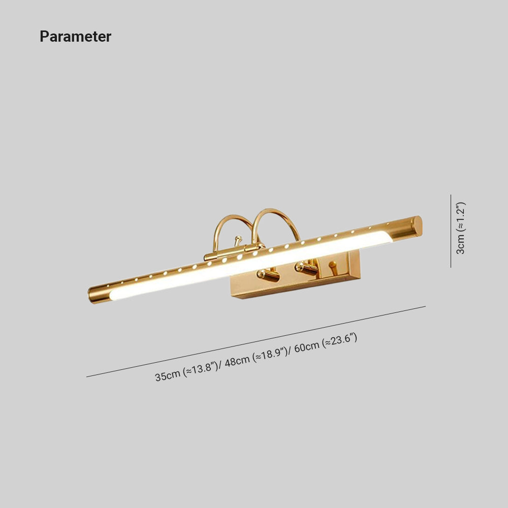 Tiffany Modern Linear Vanity Wall Lamp, Gold, Bathroom/Kitchen - Neutralighting