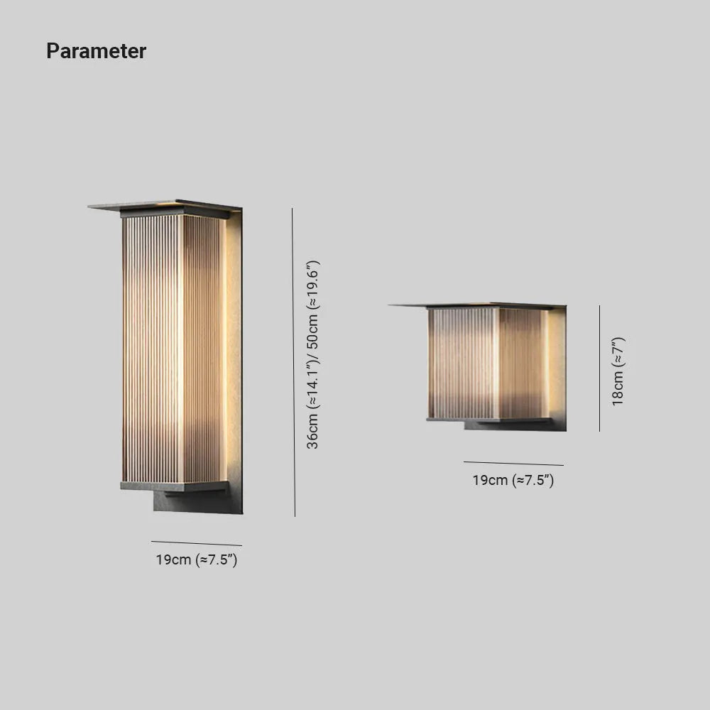 Ray Modern Rectangular Metal Outdoor Wall Lamp, Black - Neutralighting