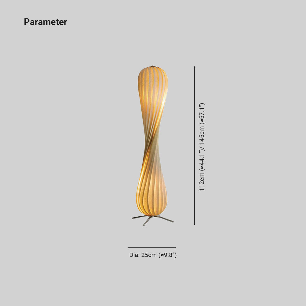 Ozawa Modern Twisted Wood Floor Lamp, Wood Color - Neutralighting