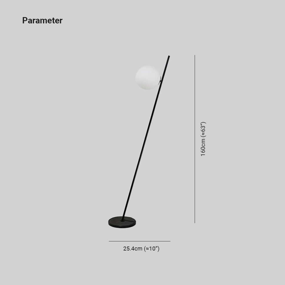 Valentina Minimalistic Black Orb Linear Floor Lamp, Living room - Neutralighting