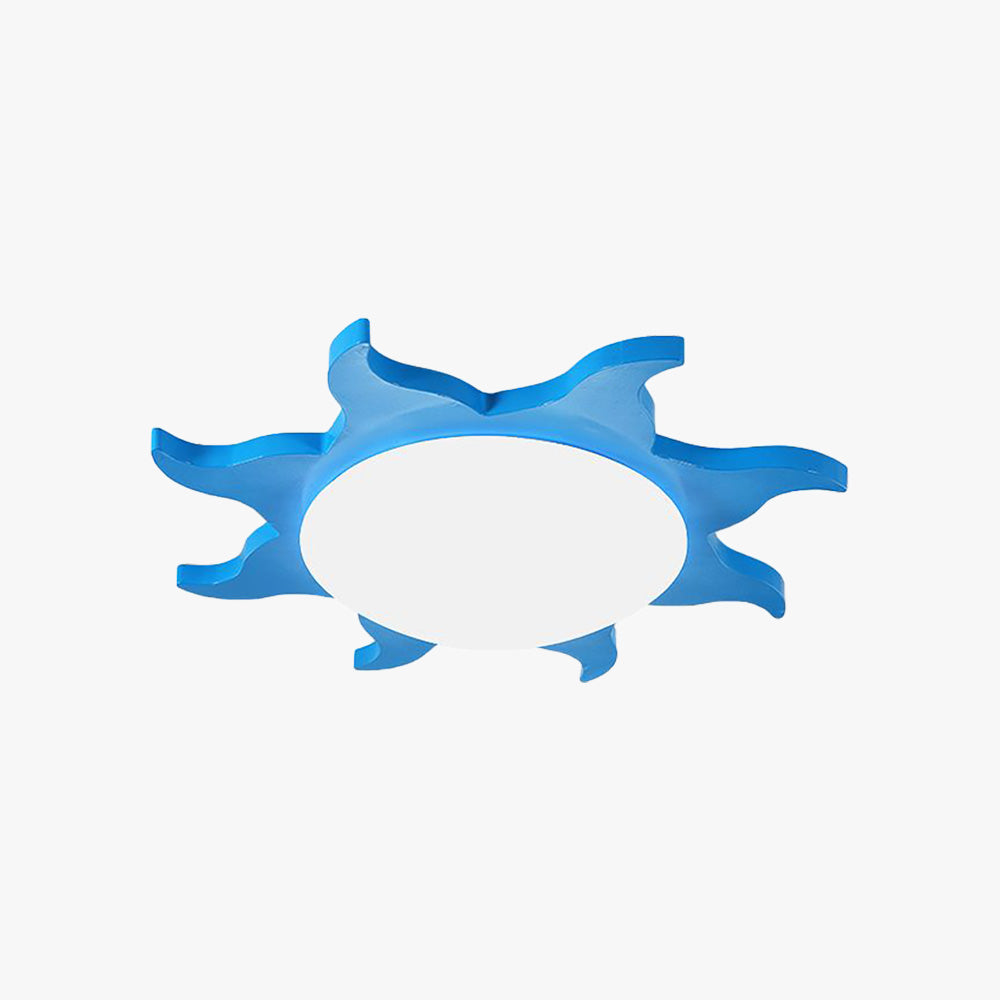 Aria Modern Sun Round Flush Mount Ceiling Light, Red/Yellow/Blue/Green, Bedroom - Neutralighting