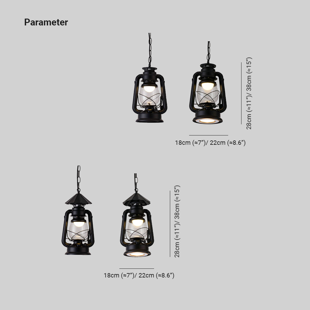 Silva Vintage Rustic Kerosene Pendant Light, 3 Color, 4 Style - Neutralighting