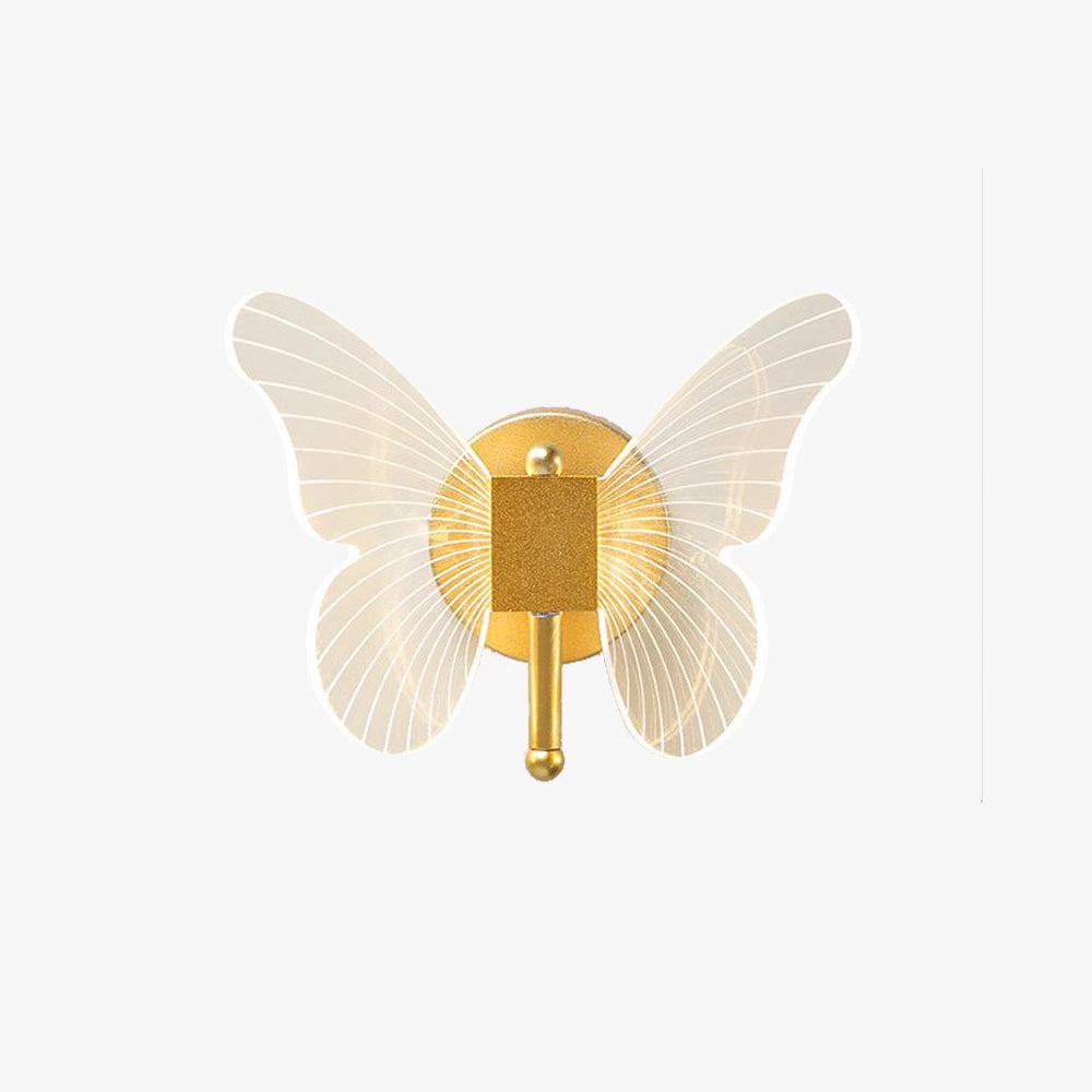 Arisha Cute Butterfly Metal Wall Lamp, Gold - Neutralighting