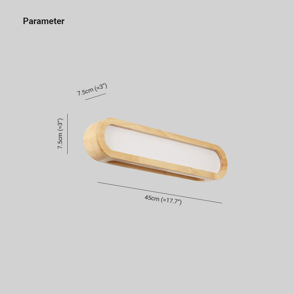 Muto Rectangular Wooden Energy Saving Oblong Wall Lamp - Neutralighting