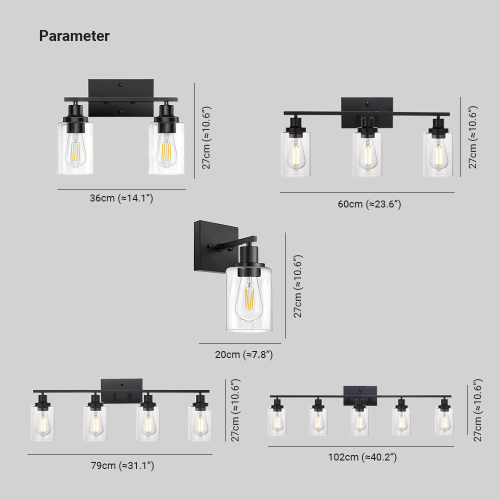 Silva Modern Mirror Front Black Vanity Wall Lamp, Metal/Glass - Neutralighting