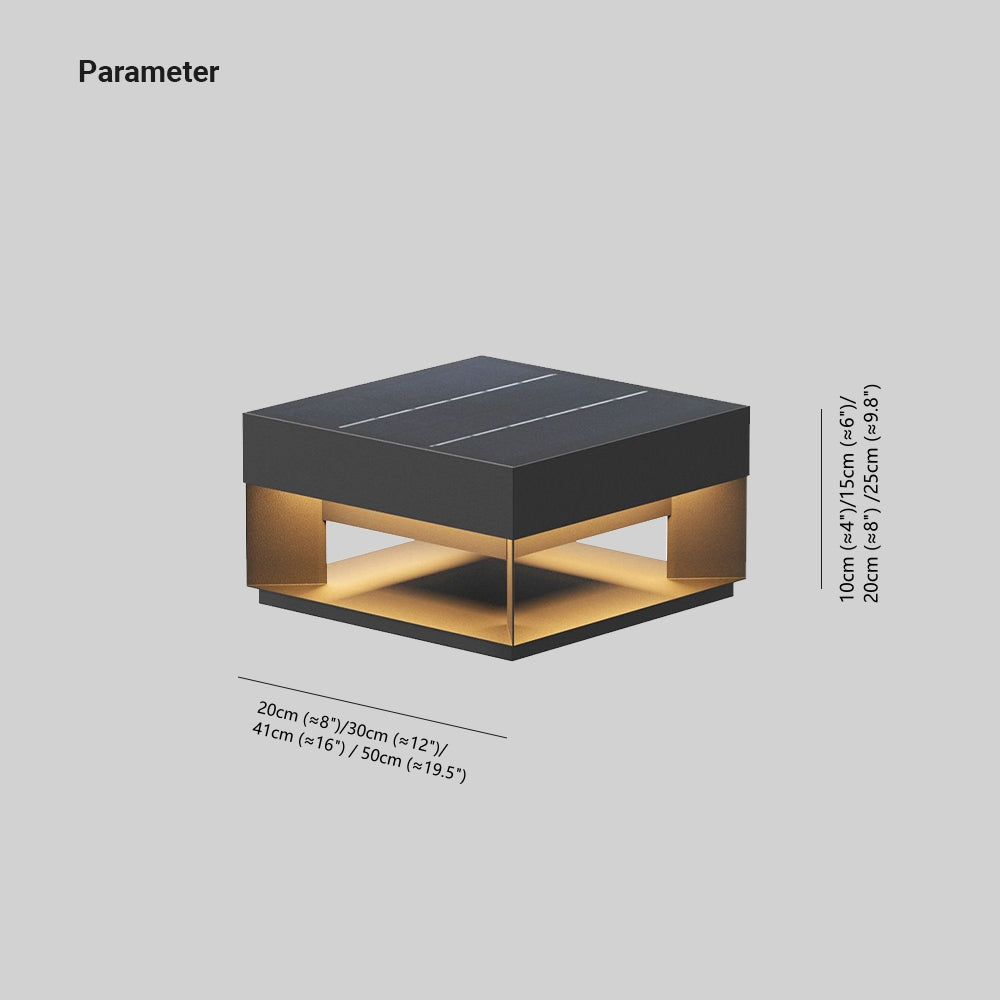 Ray Post Modern Solar Square Metal LED Outdoor Light - Neutralighting