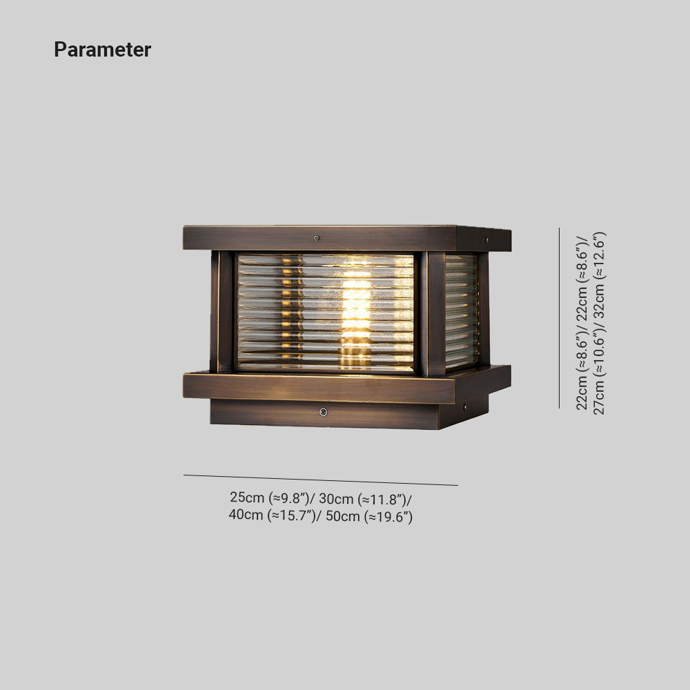 Ray Modern Rectangular Metal Outdoor Solar Lamp, Black/ Brass/Bronze - Neutralighting