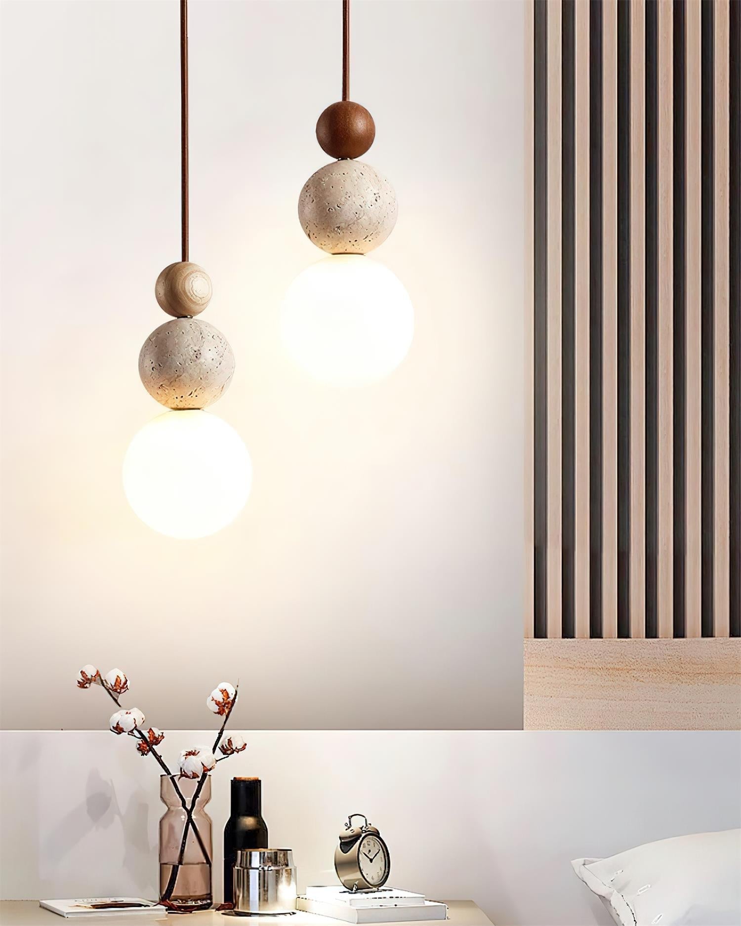 Ball Travertine Pendant Lamp - Neutralighting