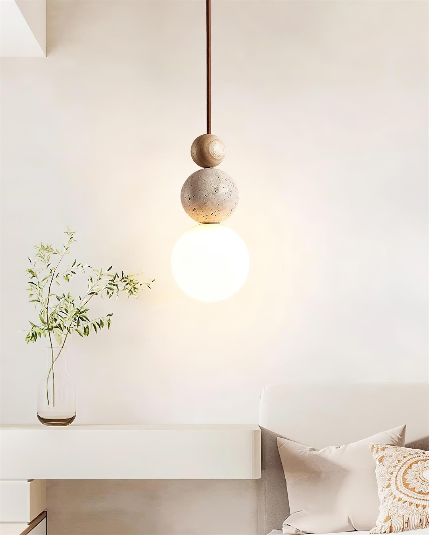Ball Travertine Pendant Lamp - Neutralighting