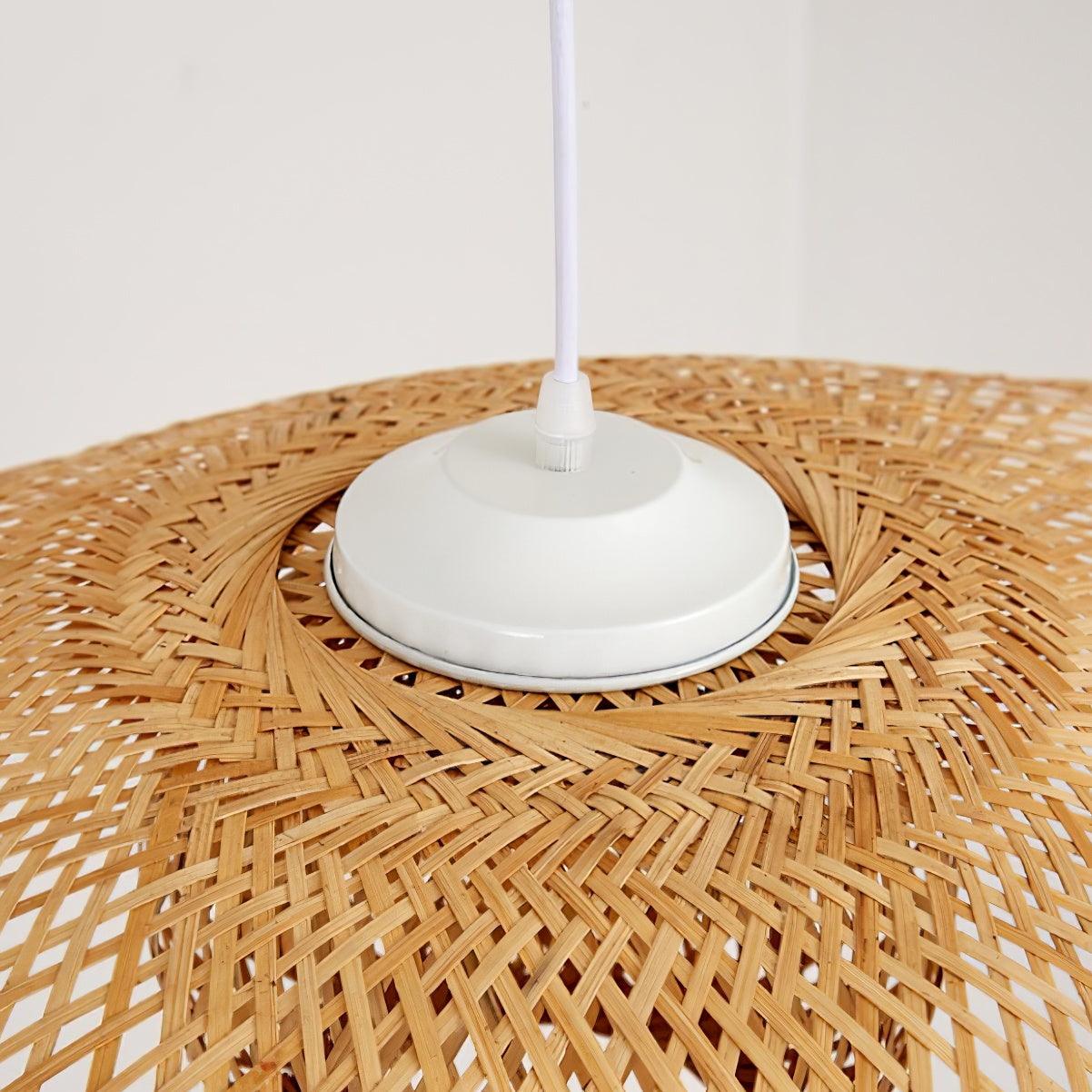 Pendant Lamp Bamboo Lotus Leaf Shape Open Weave Natural - Neutralighting