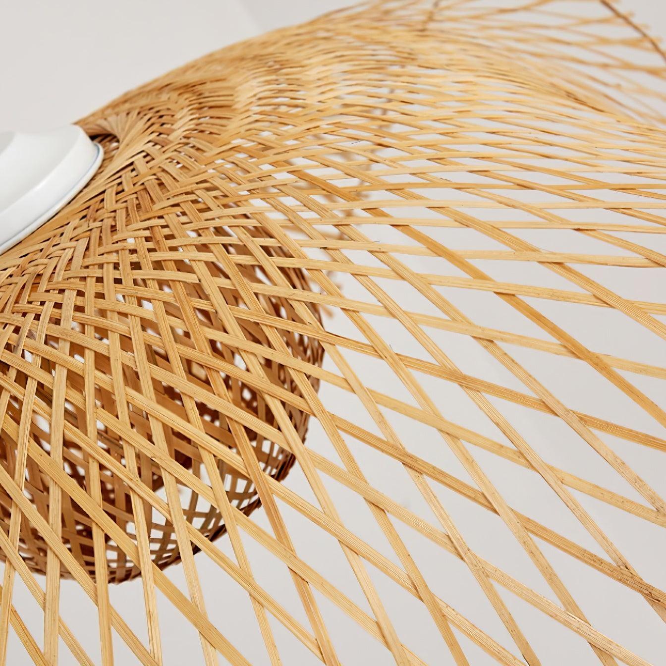 Pendant Lamp Bamboo Lotus Leaf Shape Open Weave Natural - Neutralighting