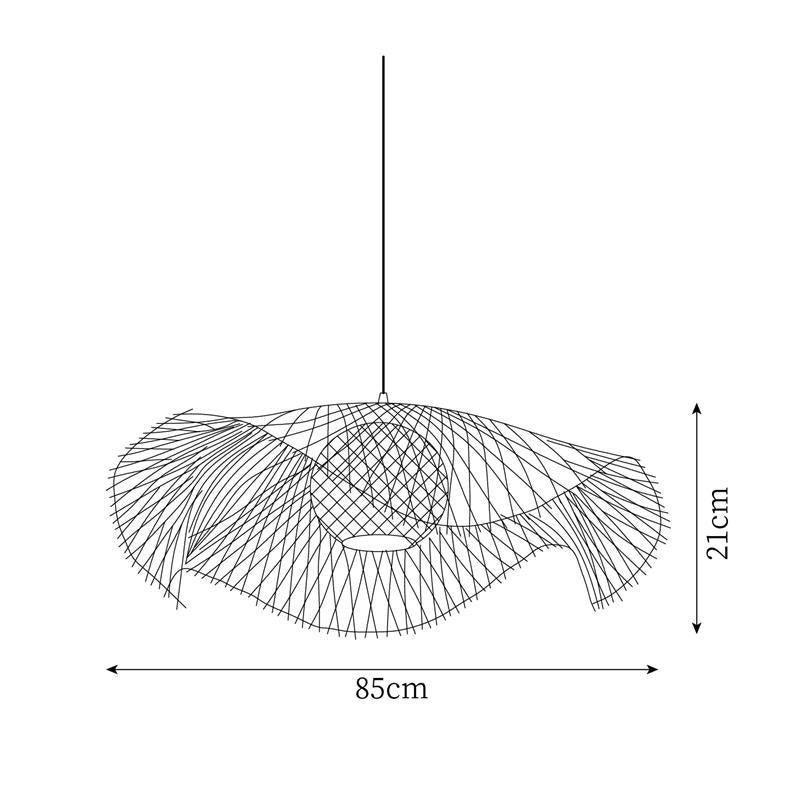 Pendant Lamp Bamboo Lotus Leaf Shape Open Weave Natural - Neutralighting