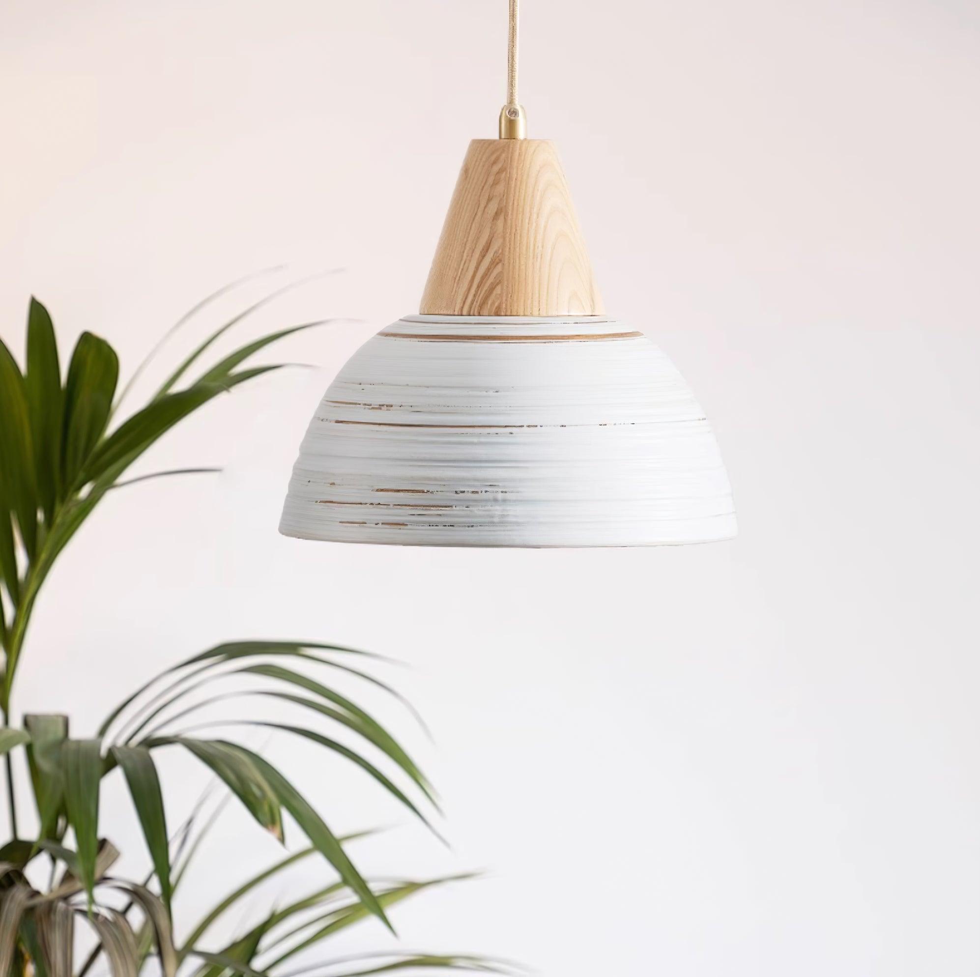 Pendant Lamp Textured Ceramic Shade Tapered Nordic Minimalist - Neutralighting