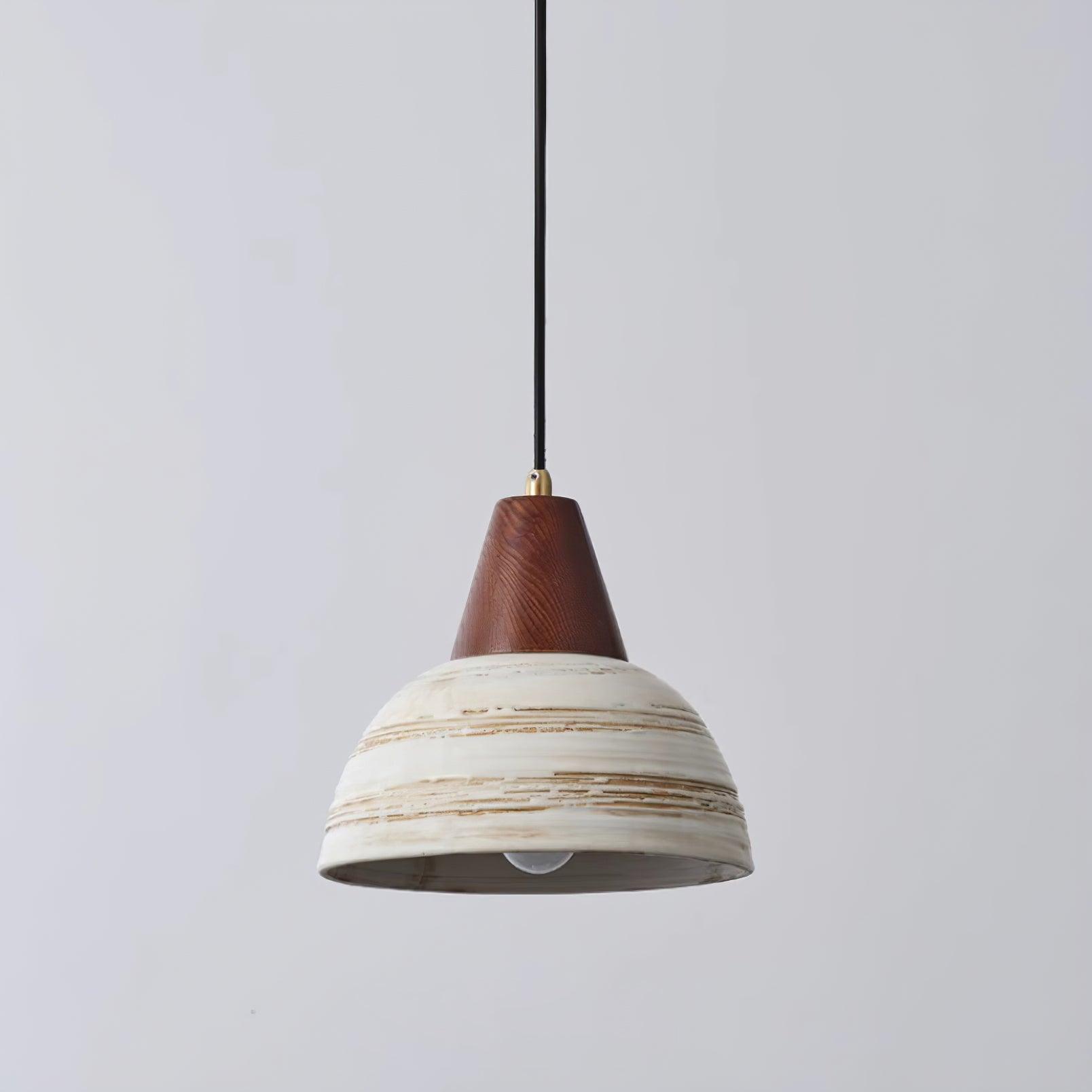 Pendant Lamp Textured Ceramic Shade Tapered Nordic Minimalist - Neutralighting