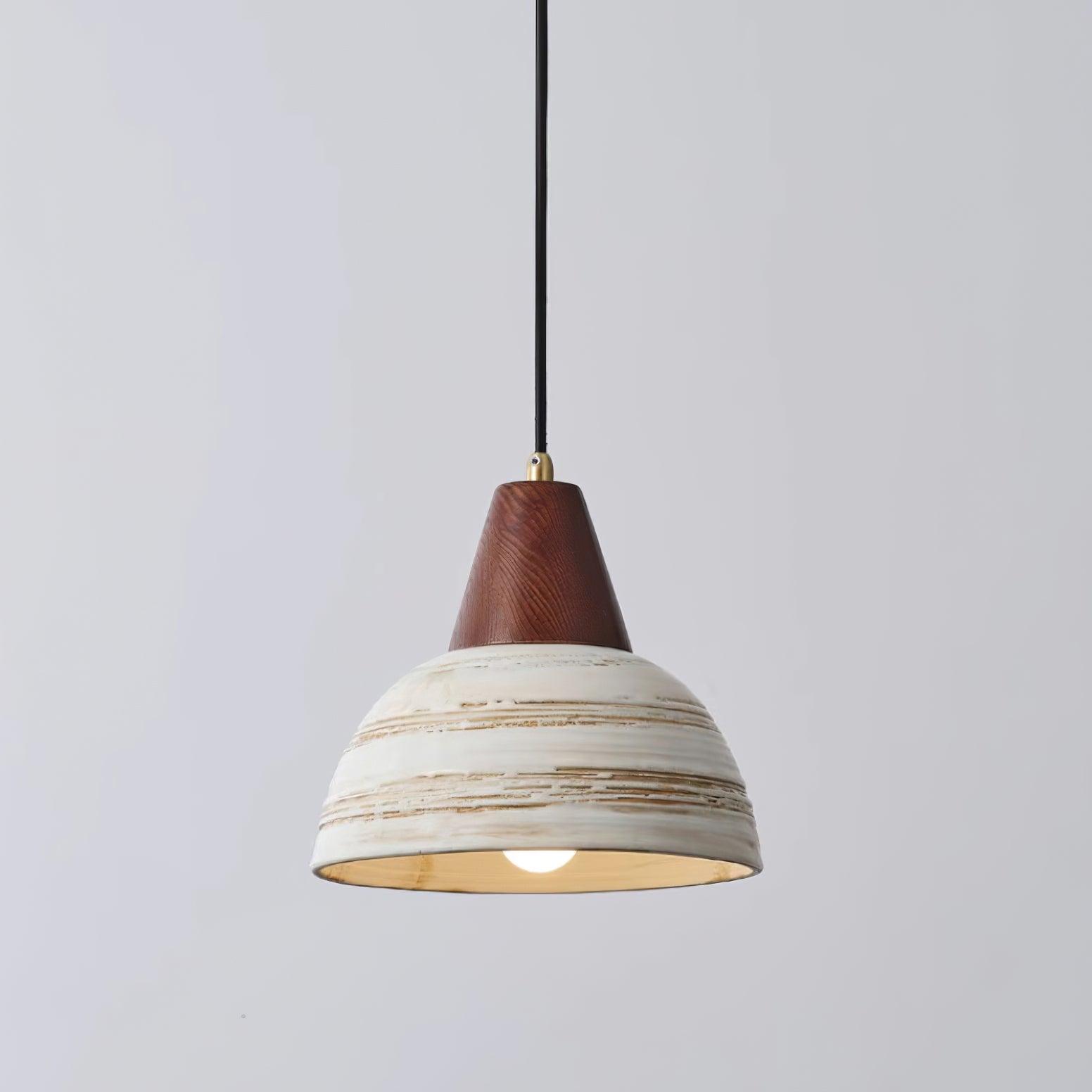 Pendant Lamp Textured Ceramic Shade Tapered Nordic Minimalist - Neutralighting