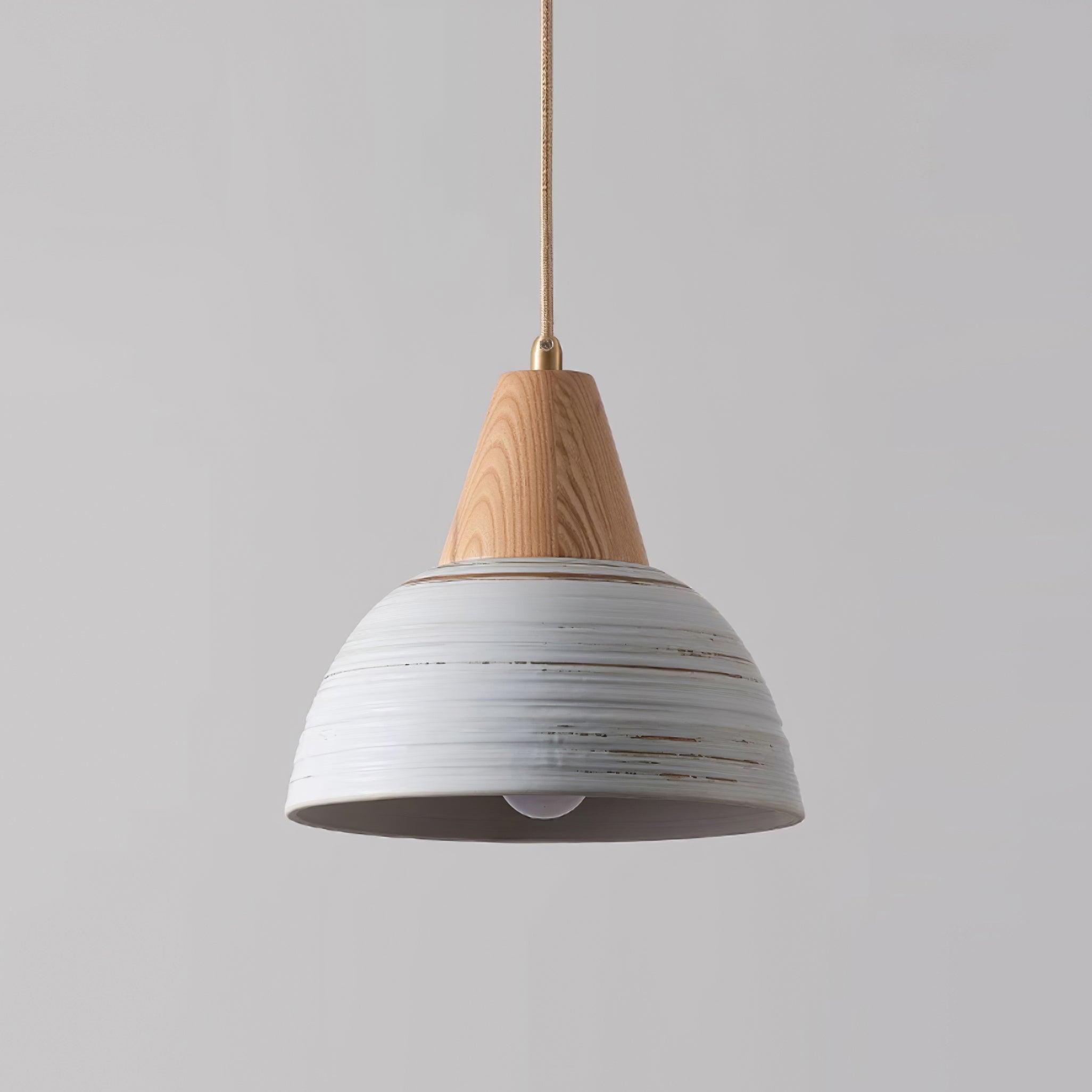 Pendant Lamp Textured Ceramic Shade Tapered Nordic Minimalist - Neutralighting