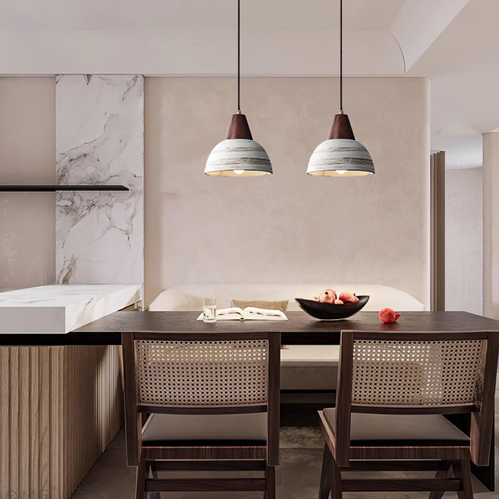 Pendant Lamp Textured Ceramic Shade Tapered Nordic Minimalist - Neutralighting
