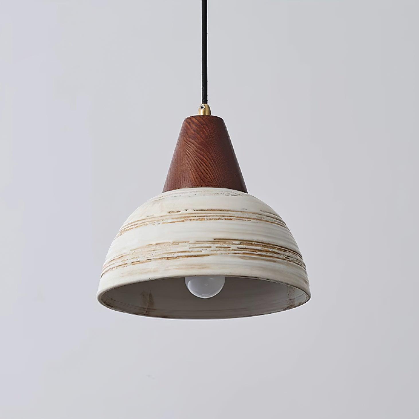 Pendant Lamp Textured Ceramic Shade Tapered Nordic Minimalist - Neutralighting