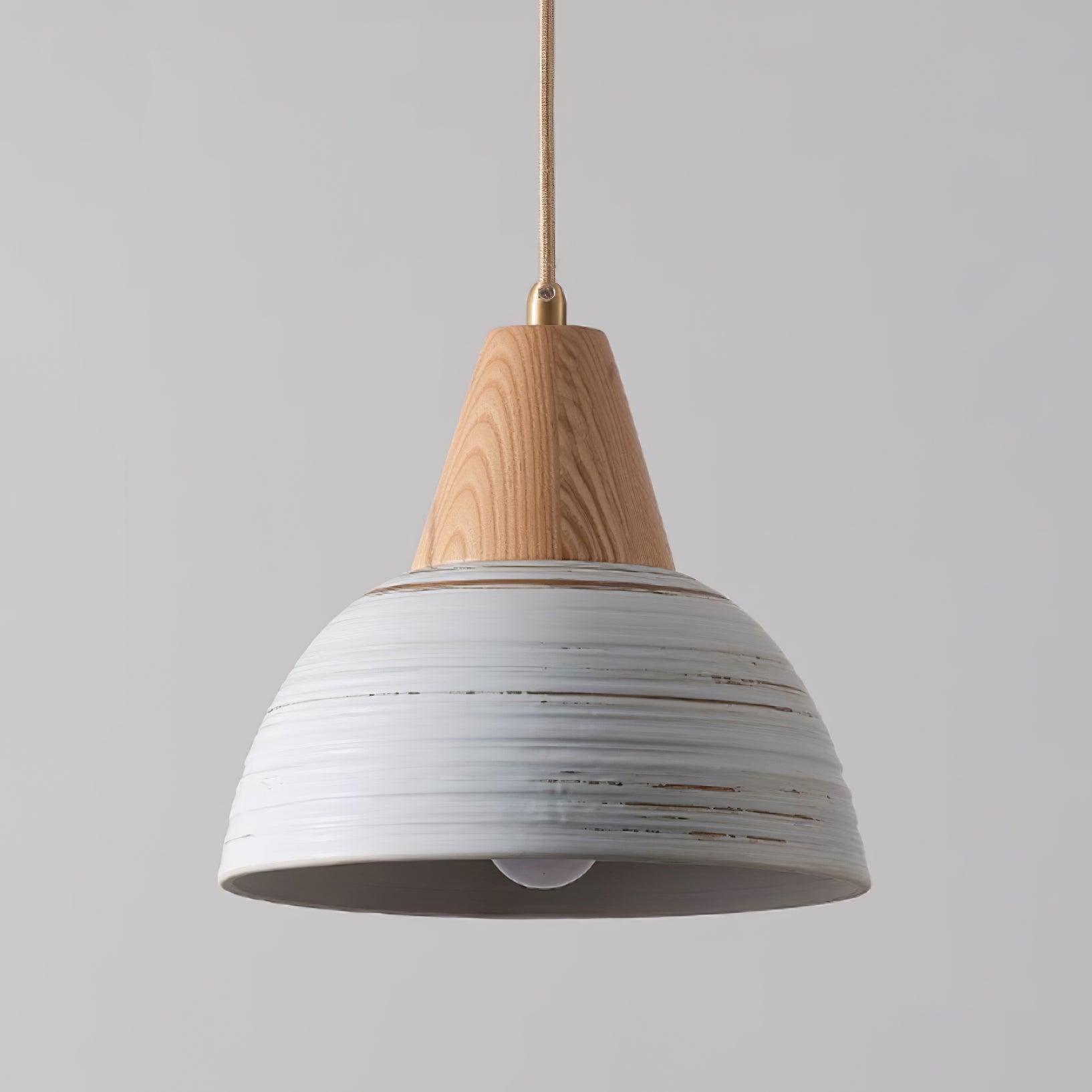 Pendant Lamp Textured Ceramic Shade Tapered Nordic Minimalist - Neutralighting