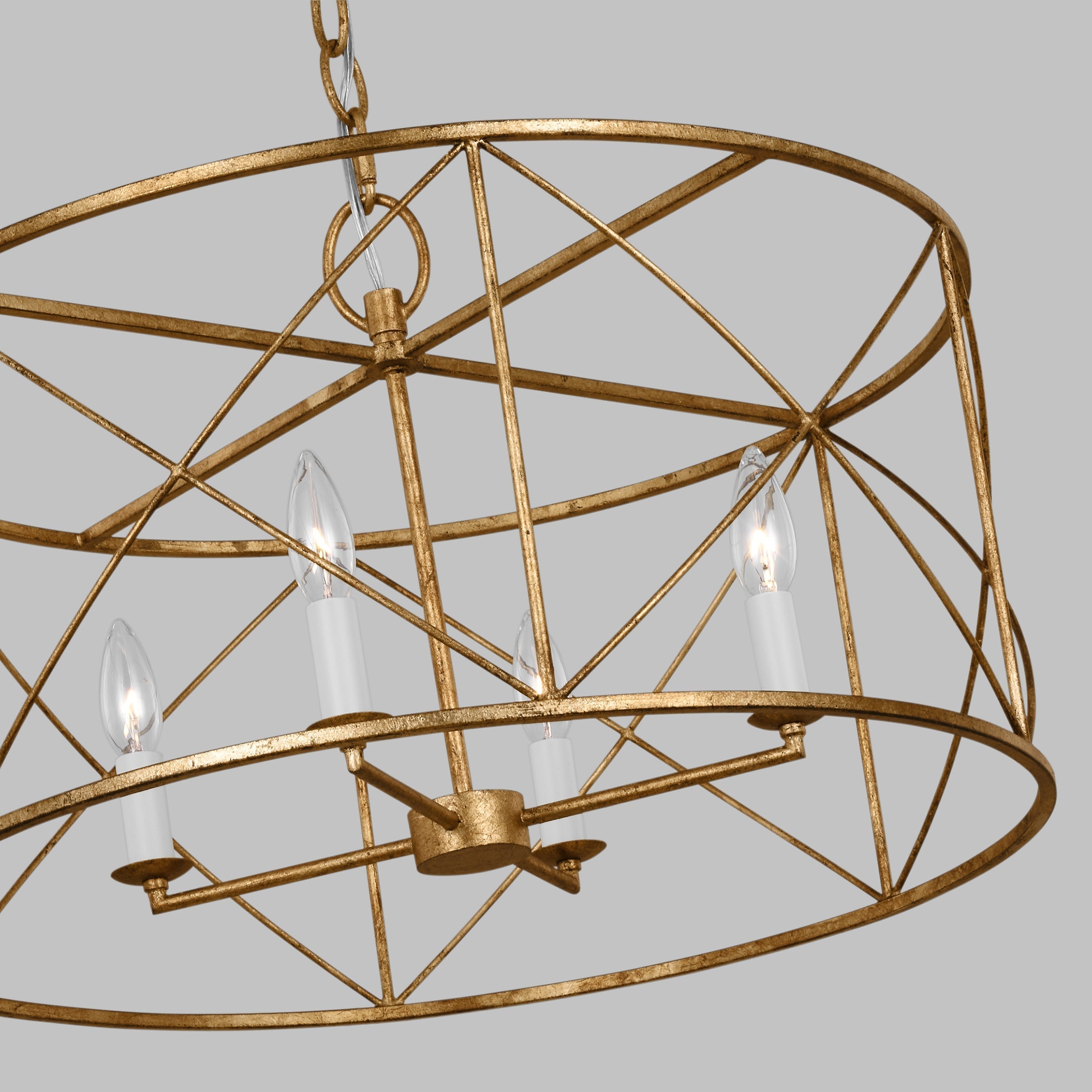Waegnuvyu Modern Minimalist Vintage Industrial Metal Lantern Chandelier - Neutralighting