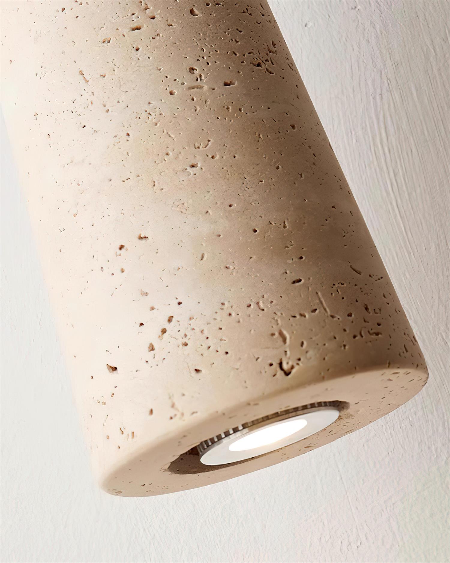 Bellaro Travertine & Wood Pendant Light - Neutralighting
