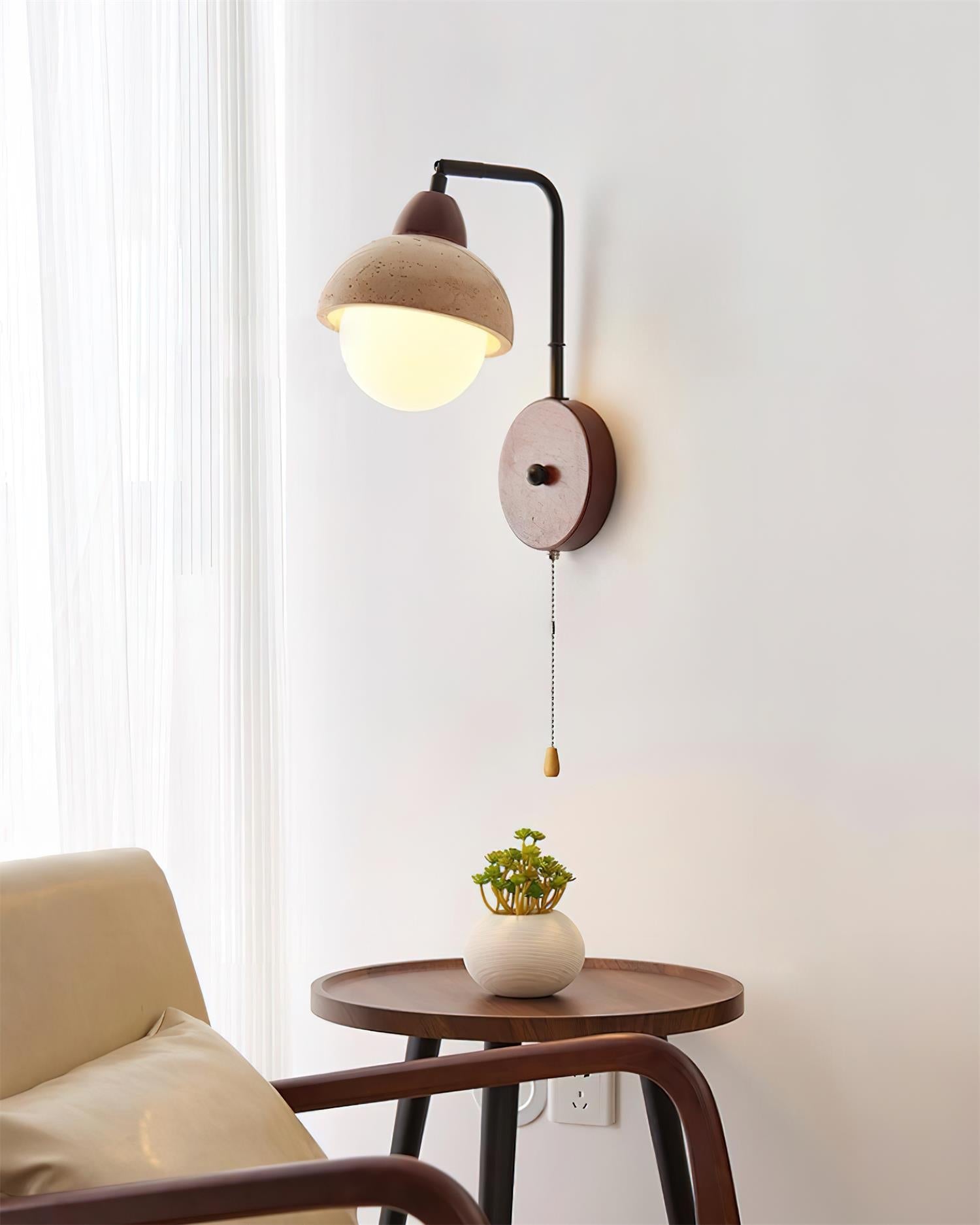 Ritta Dome Travertine Wall Lamp - Neutralighting