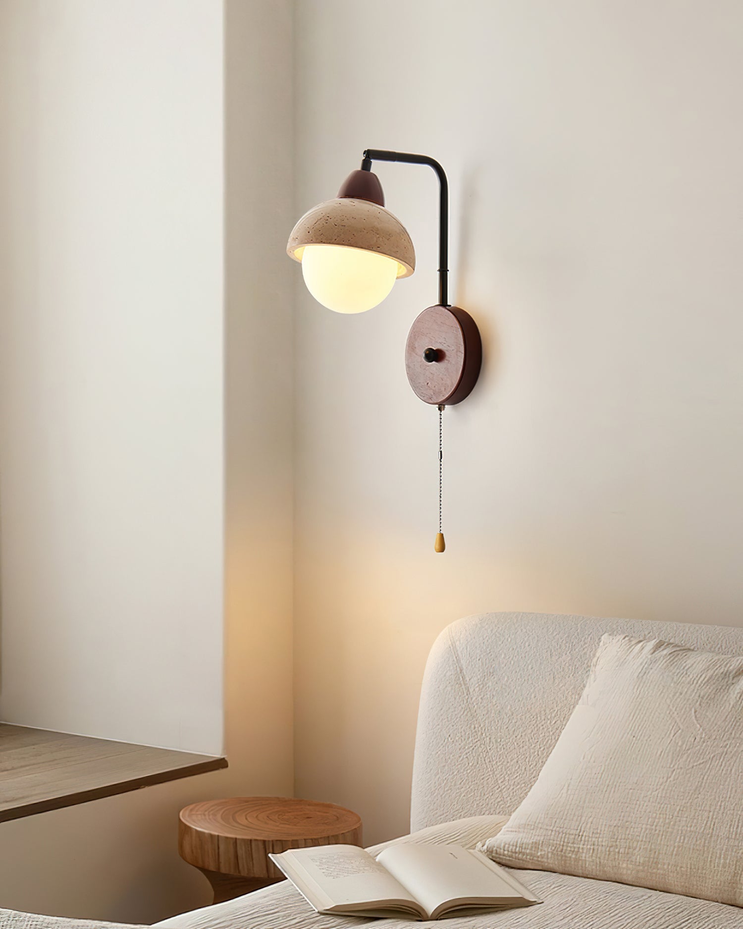 Ritta Dome Travertine Wall Lamp - Neutralighting