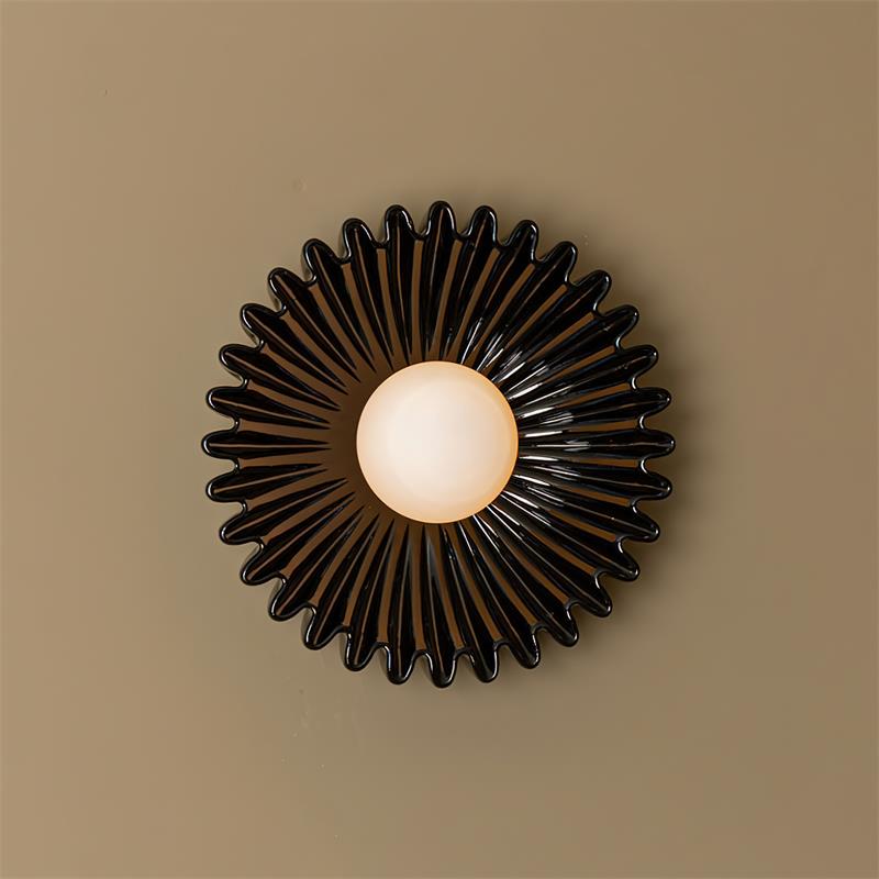 Wall Lamp Ceramics and Glass Dark Green White Black Beige Sculptural - Neutralighting