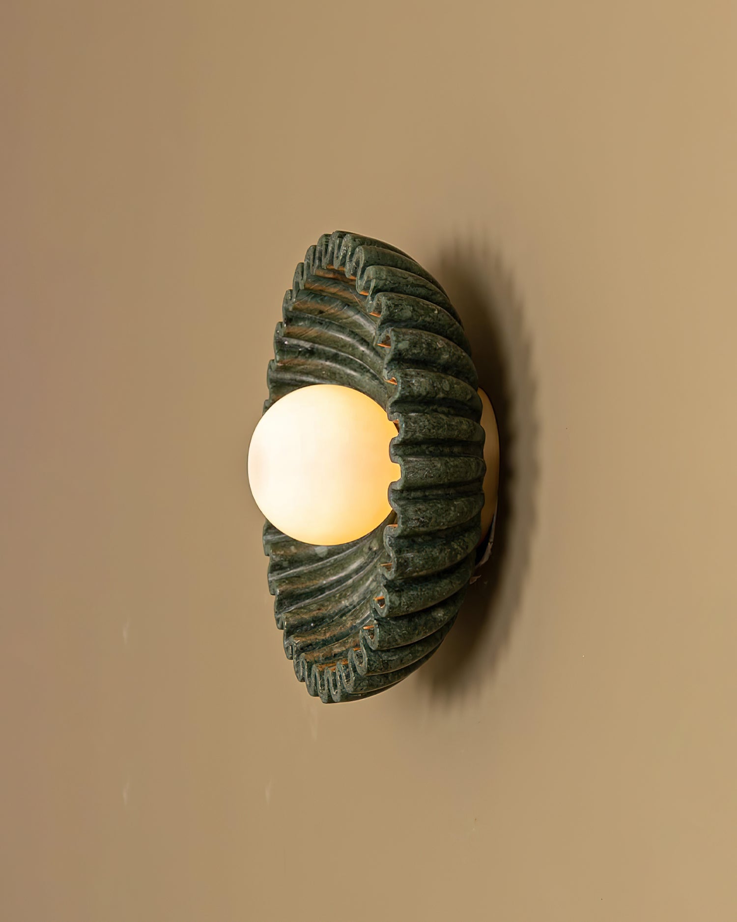 Wall Lamp Ceramics and Glass Dark Green White Black Beige Sculptural - Neutralighting