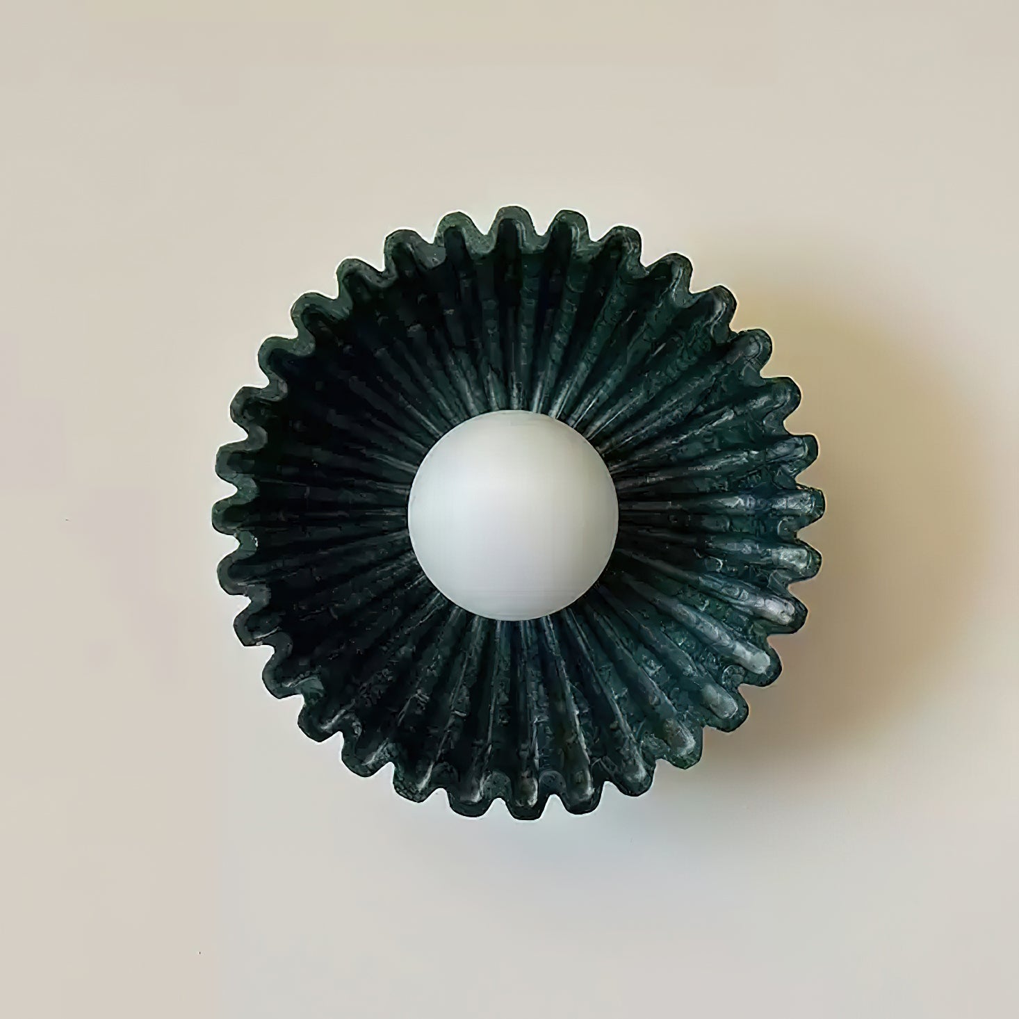 Wall Lamp Ceramics and Glass Dark Green White Black Beige Sculptural - Neutralighting