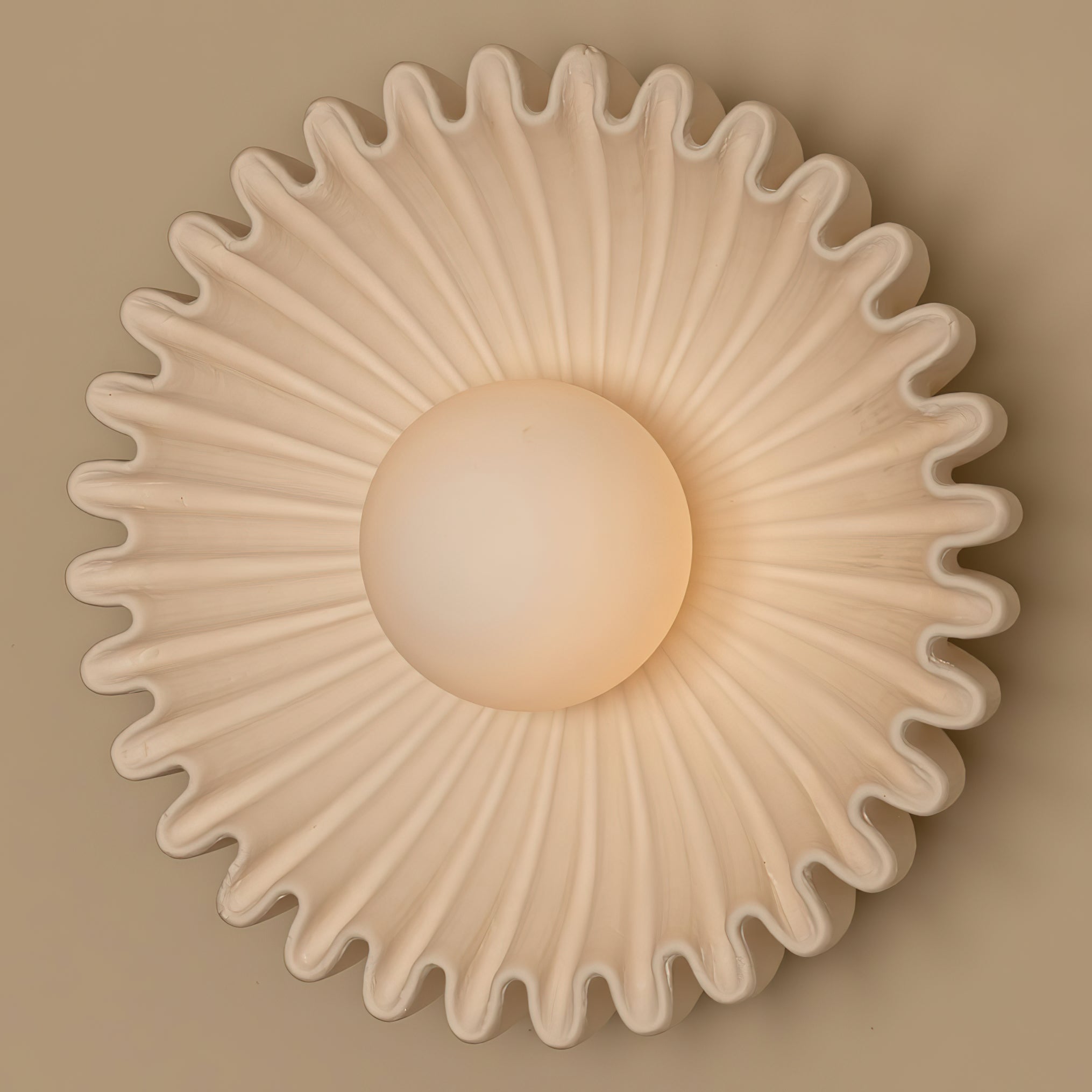 Wall Lamp Ceramics and Glass Dark Green White Black Beige Sculptural - Neutralighting