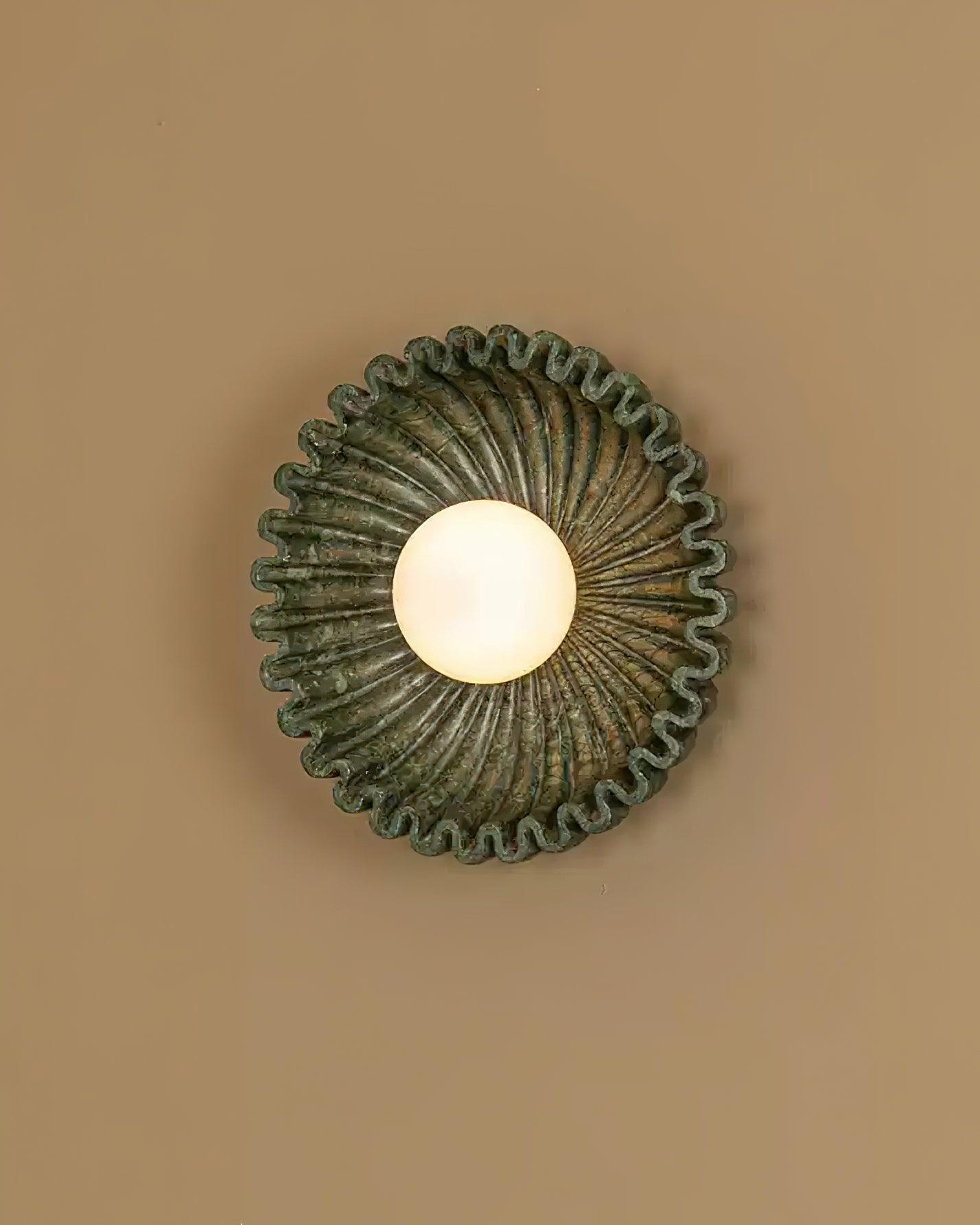 Wall Lamp Ceramics and Glass Dark Green White Black Beige Sculptural - Neutralighting