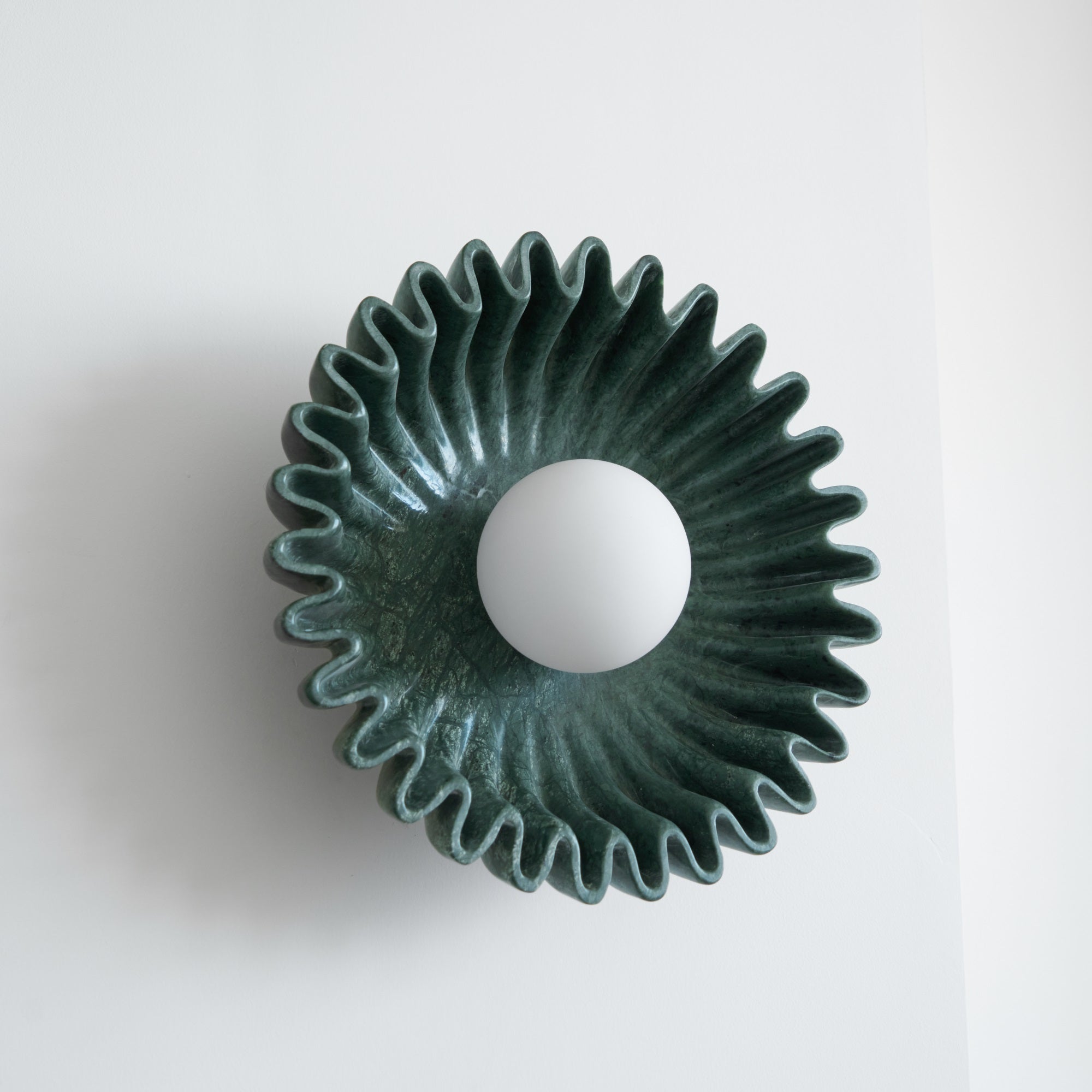 Wall Lamp Ceramics and Glass Dark Green White Black Beige Sculptural - Neutralighting