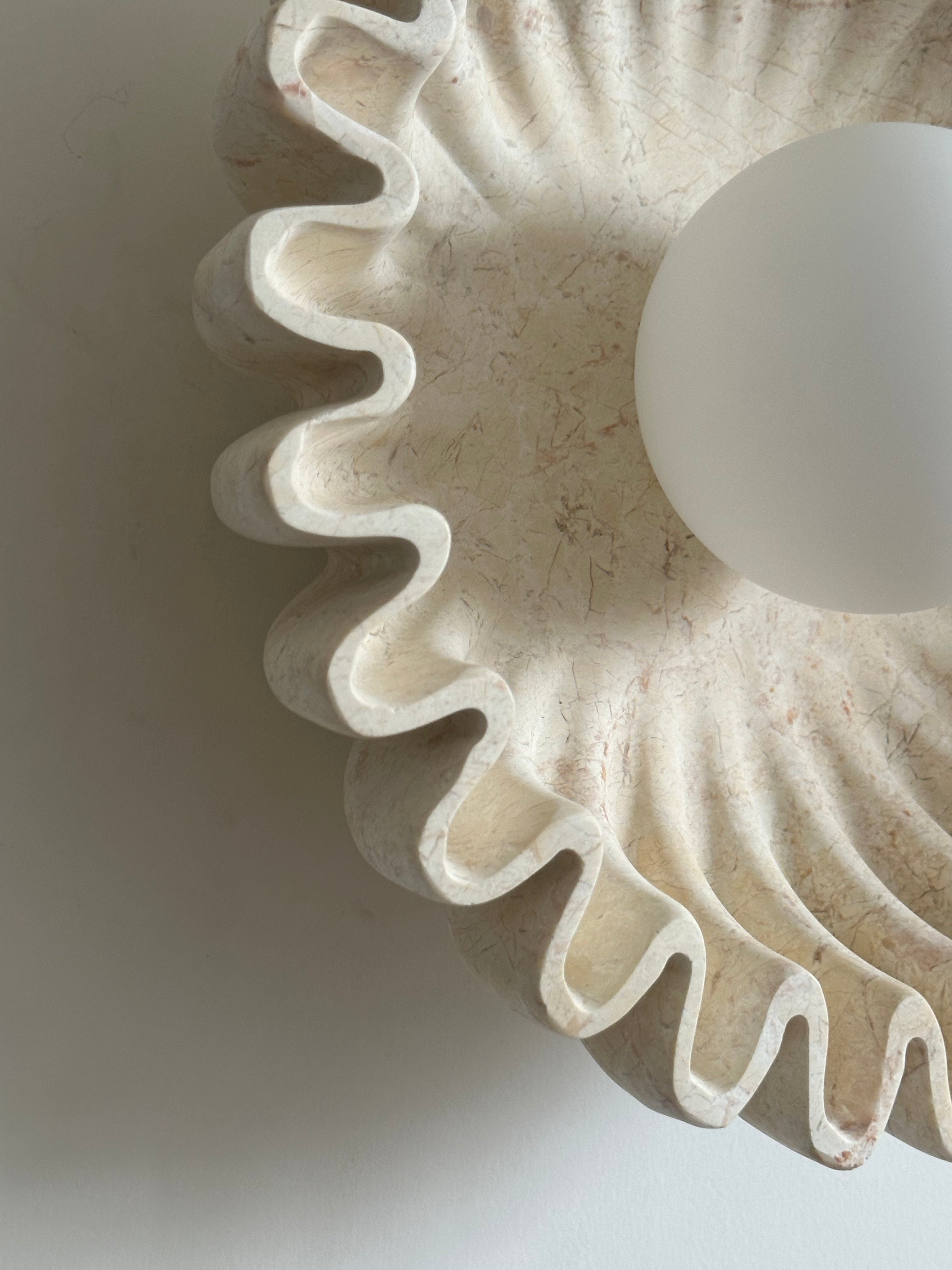 Wall Lamp Ceramics and Glass Dark Green White Black Beige Sculptural - Neutralighting