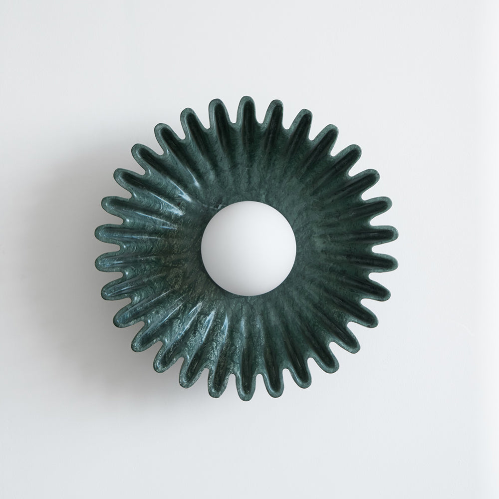 Wall Lamp Ceramics and Glass Dark Green White Black Beige Sculptural - Neutralighting