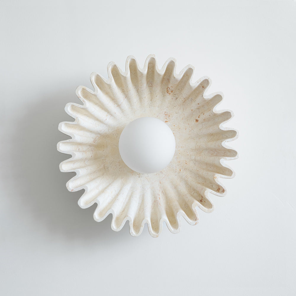 Wall Lamp Ceramics and Glass Dark Green White Black Beige Sculptural - Neutralighting