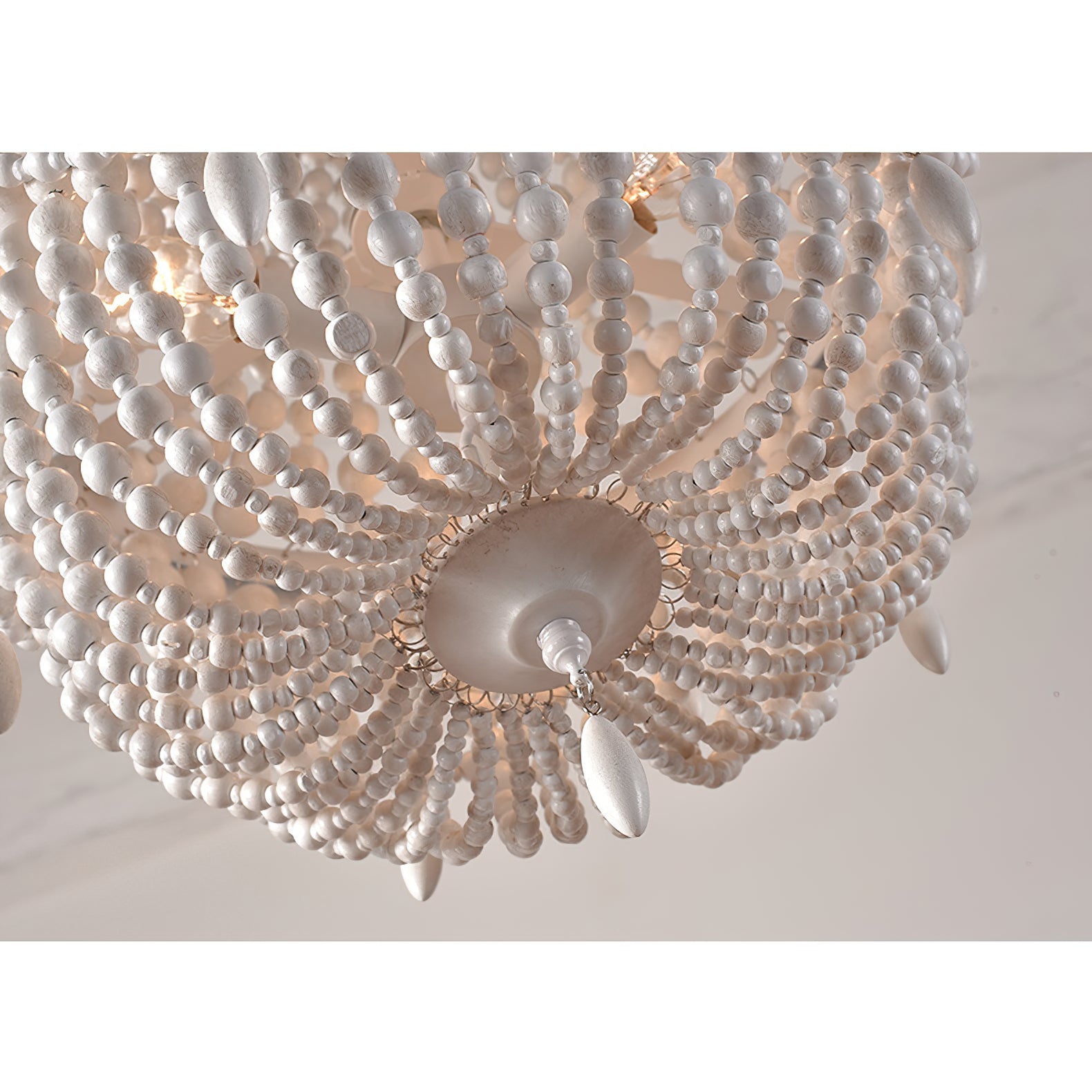 Eirikuvyu Postmodern Luxury Bead Metal Wood Chandelier - Neutralighting