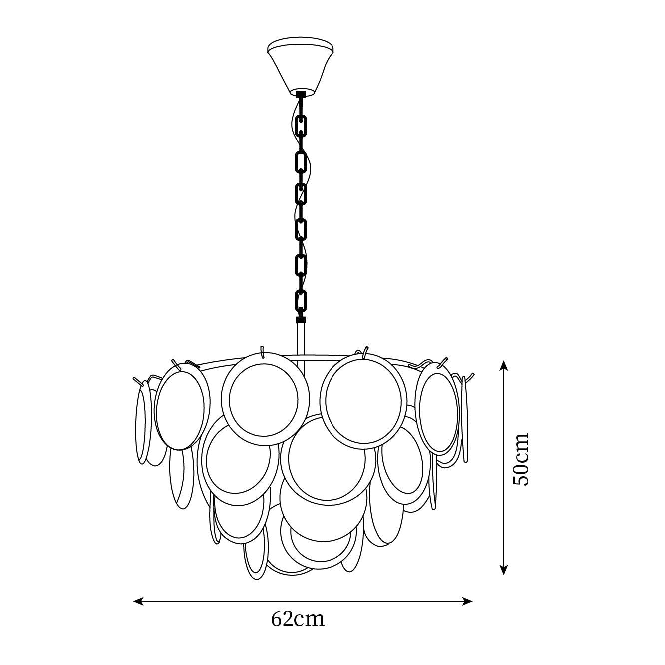 Esona Cascading Frosted Glass Discs Chandelier - Neutralighting